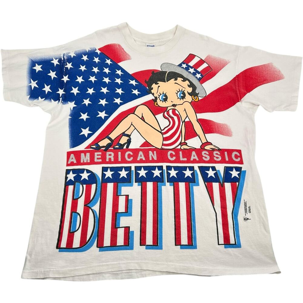 VTG 90s 1995 Men's Betty Boop USA 'American Classic' Single Stitch T Shirt 2XL